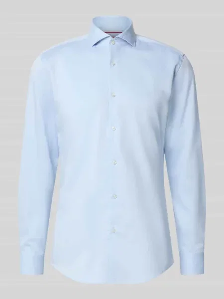 Koszula biznesowa o kroju slim fit z czystej bawełny model Kason' Hugo błękitna