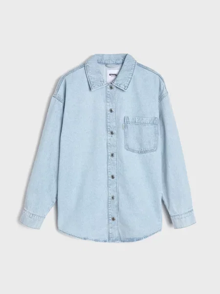 Джинсова сорочка oversize синій