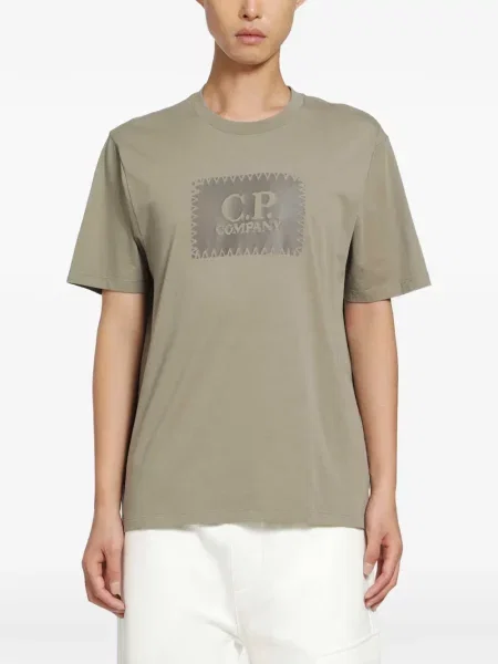 Scurt tricou C.p. Company din jerseu cu autograf verde