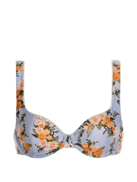 Top Agua By Agua Bendita cu broderie cu model floral albastru