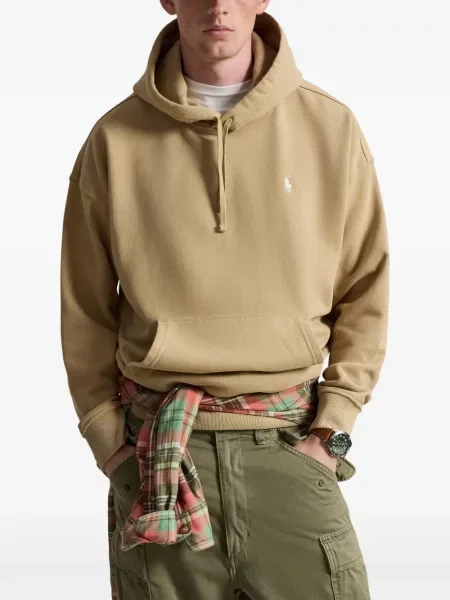 Hímzett csíkos galléros pólóing Polo Ralph Lauren kék