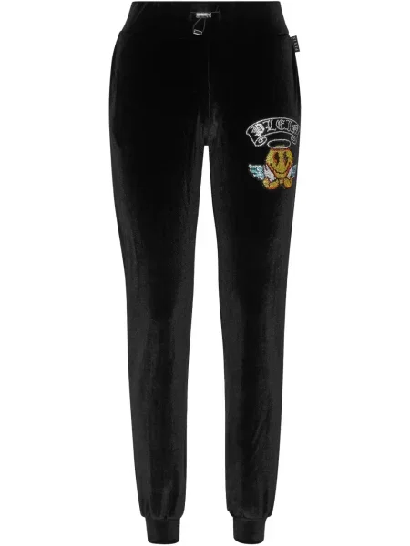 Pantaloni Philipp Plein de catifea negru