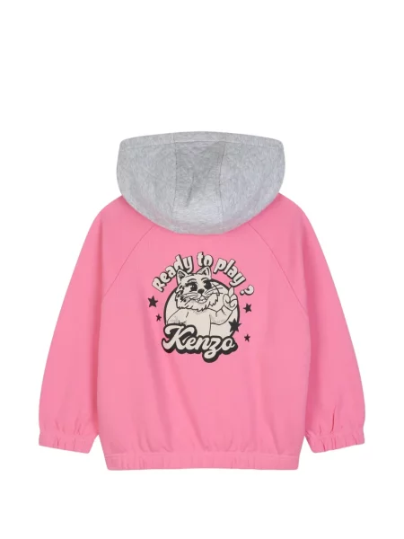 Bluza z kapturem dziecięca Kenzo różowa