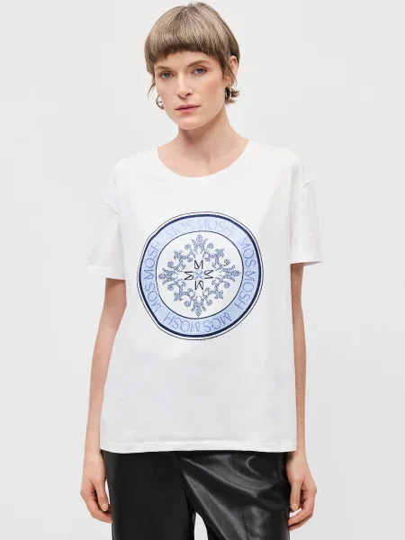 MOS MOSH Tricou MMJudd bleumarin / albastru deschis alb