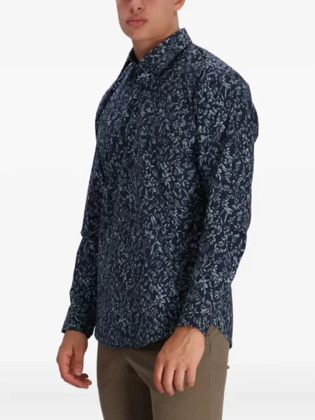 Cămașă Boss cu model floral albastru