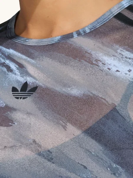 Adidas Originals Tričko S Dlouhým Rukávem Graphic Ze Síťoviny tmavě modrá / černošedá černá