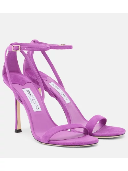 Sandale Jimmy Choo din piele de căprioară violet