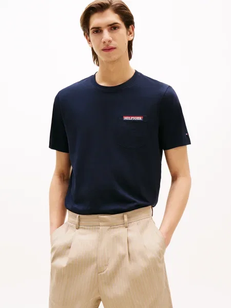 TOMMY HILFIGER Tričko AMERICANA námornícka modrá / červená biela