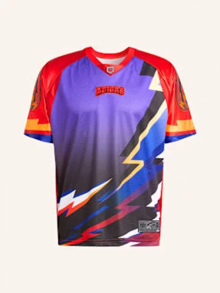 Adidas Originals t-shirt TEAM JERSEY czerwony wzorzysty biała