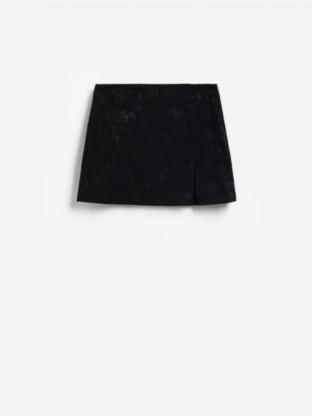 Reserved Fustă mini cu model negru
