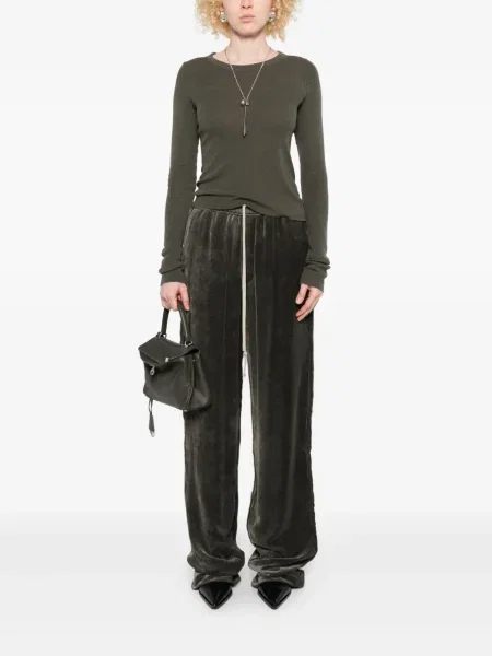 Pantaloni Rick Owens de catifea gri