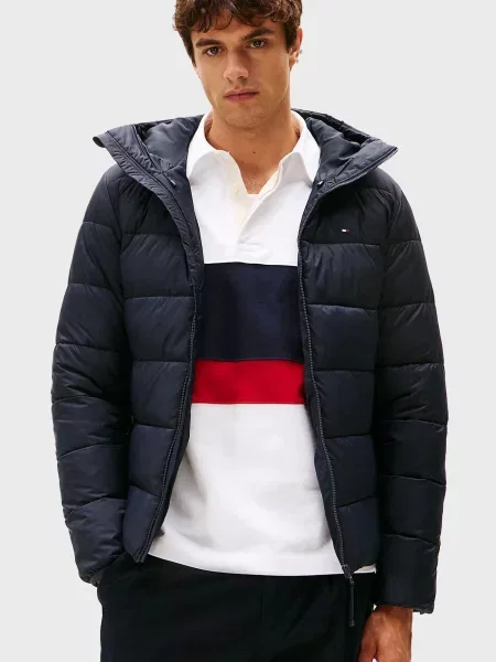 Куртка Tommy Hilfiger с капюшоном синяя
