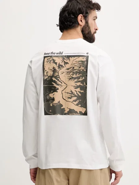 Jack Wolfskin majica z dolgimi rokavi Confident bela