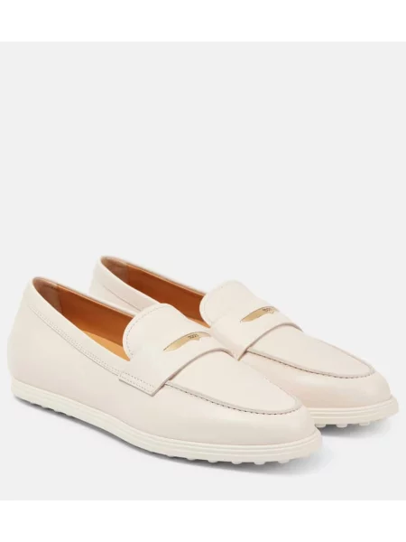 Usnjene loaferke Tod's bela