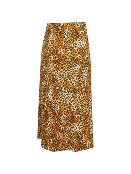 Leopardí midi sukně Maje s potiskem hnědé