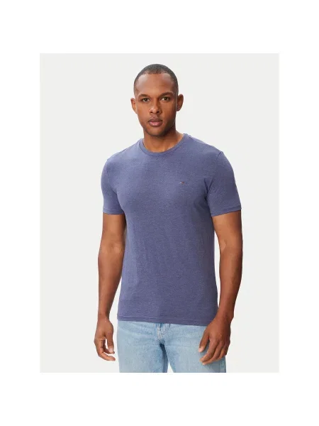 Tommy Jeans Majica Jaspe Slim Fit modra