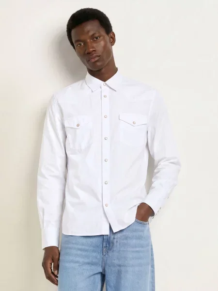 Allsaints Košile Kenil Comfort Fit bílá