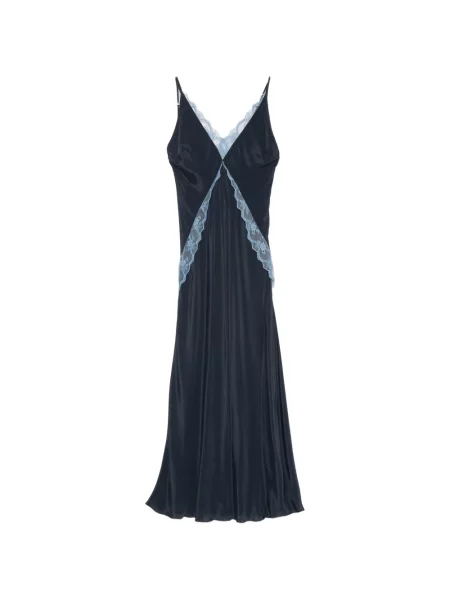 Rochie maxi Sir din dantelă albastru