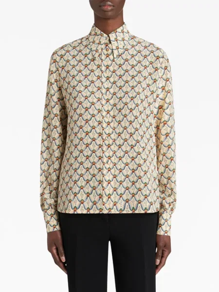 Cămașă Etro de mătase cu model floral cu imagine