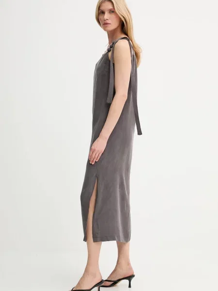 Сукня Answear Lab midi облягаюче коричневий