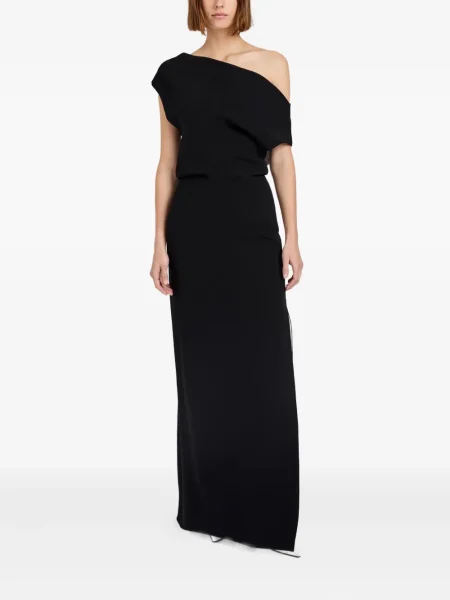 Rochie maxi Proenza Schouler cu un umăr gol de costum negru