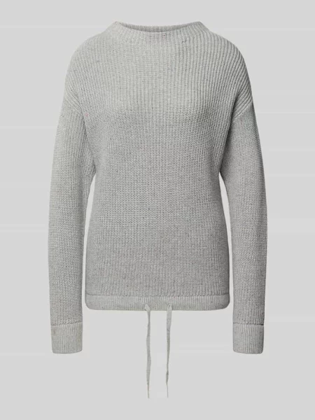 Sweter z dzianiny o kroju oversized z prążkowanymi wykończeniami Jake*s Casual srebrny