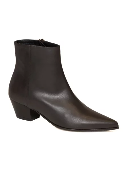 Buty do kostki Albano skórzane brązowe