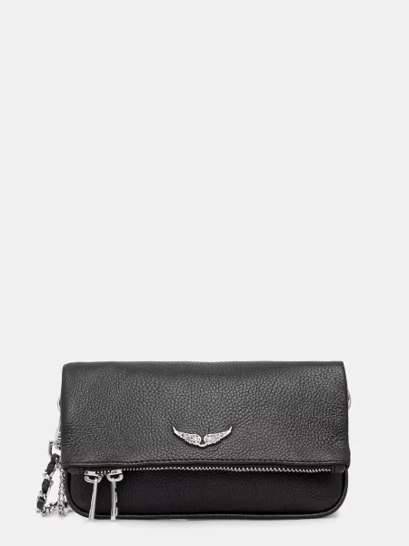 Kožená kabelka ZADIG&VOLTAIRE ROCK NANO GRAINED LEATHER černá
