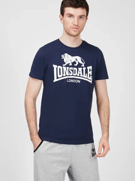 Футболка Lonsdale с автографом синяя