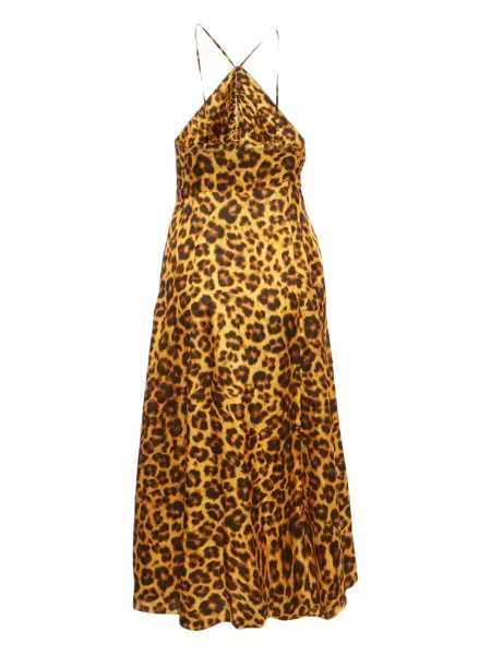 Rochie Sandro cu imagine cu model leopard de costum portocaliu