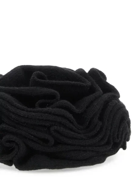 Brosa Nude cu model floral tricotate negru