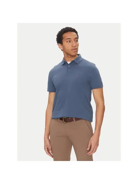 Tommy Hilfiger Polo Μπλε Regular Fit λευκό