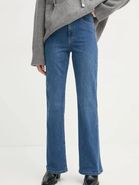 Talia jeansy dzwony Gestuz z wysoką talią niebieskie