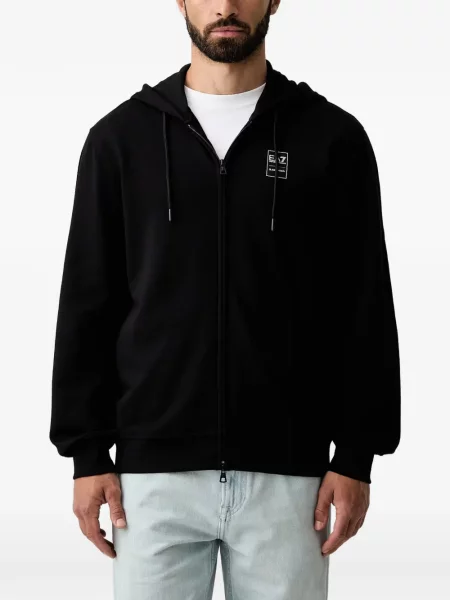 Bluza z kapturem Ea7 Emporio Armani z logo czarna