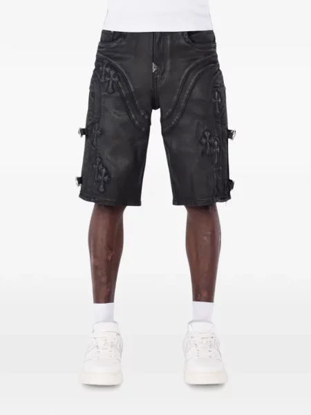 Pantaloni scurți Guapi cu aplicații negru