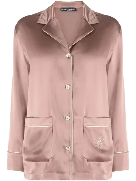 Pijamale Dolce & Gabbana cu broderie de mătase roz