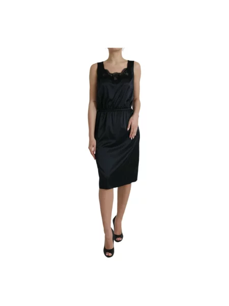 Jedwabna sukienka Dolce And Gabbana czarna