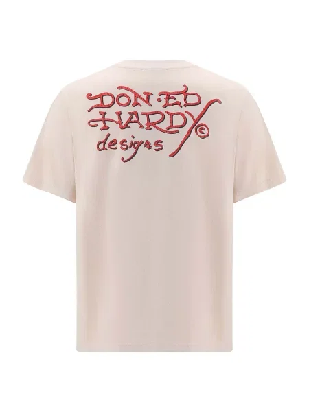 Ed Hardy Tričko Eagle béžová / žltá / červená čierna