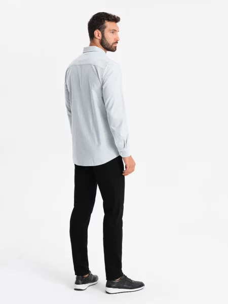 Elegantná košeľa Ombre s výšivkou keper sivá
