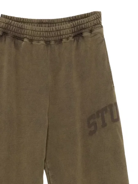 Spodnie Stussy z nadrukiem do biegania brązowe