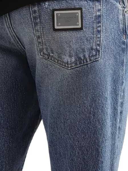 Blugi Dolce & Gabbana zdrențuiți albastru