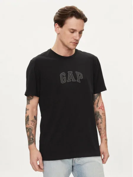 GAP Tricou gri piatră / gri închis negru