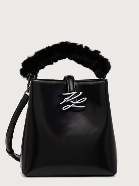 Karl Lagerfeld geantă crossbody pentru femei din piele K/AUTOGRAPH negru