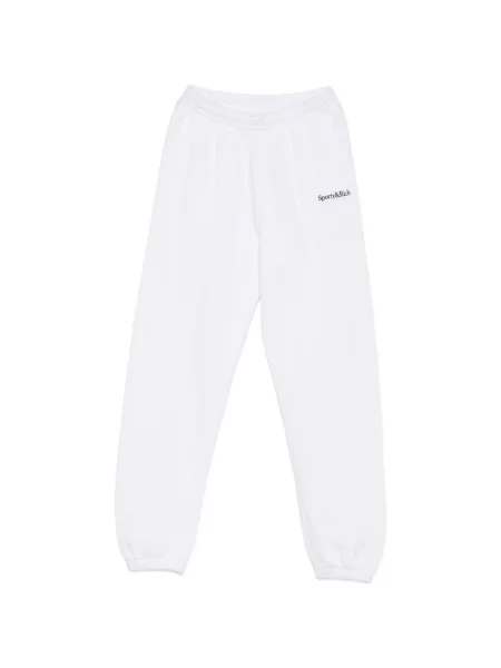 Pantaloni Sporty & Rich alergare cu autograf alb