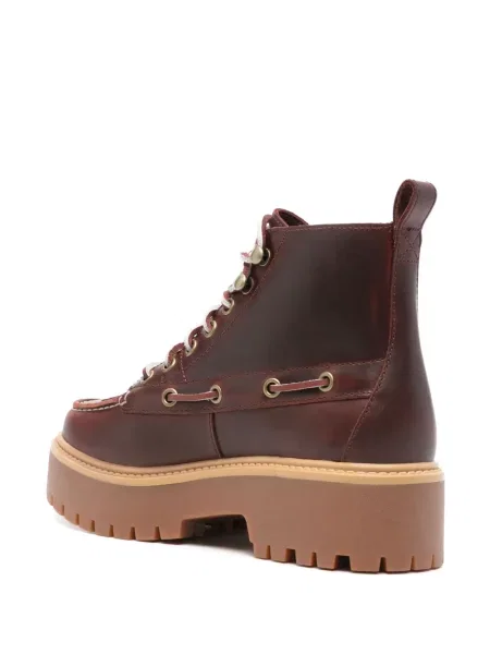 Cizme scurte Timberland streetstyle cu strasuri roșu