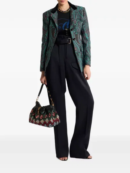 Geacă Etro cu model paisley din jacard gri