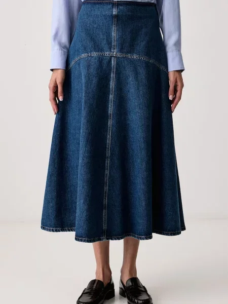 Weekend Max Mara fustă evazată din denim WKDMEANDRO