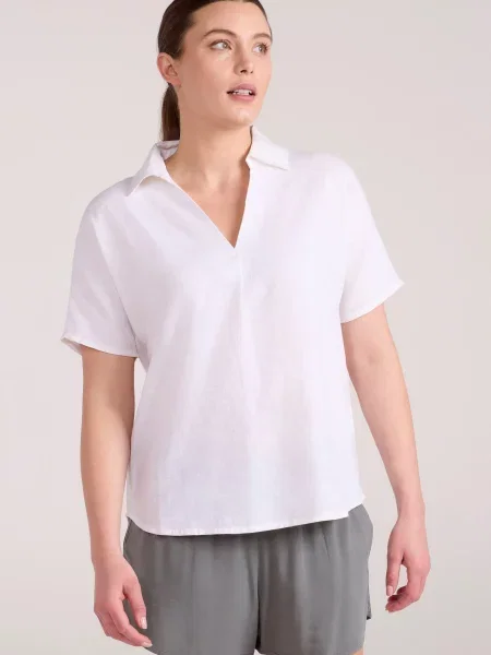 Breeze II koszula lniana White biała