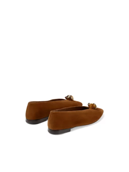 Balerinki Jimmy Choo zamszowe bez obcasa brązowe