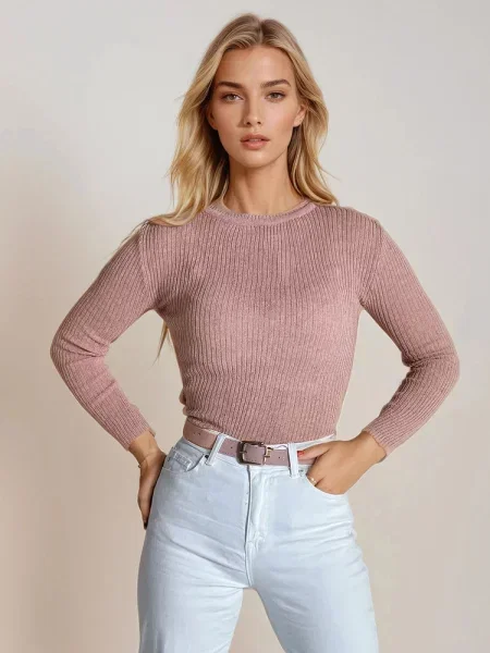Sweter AURINA Dstreet jasnoróżowy